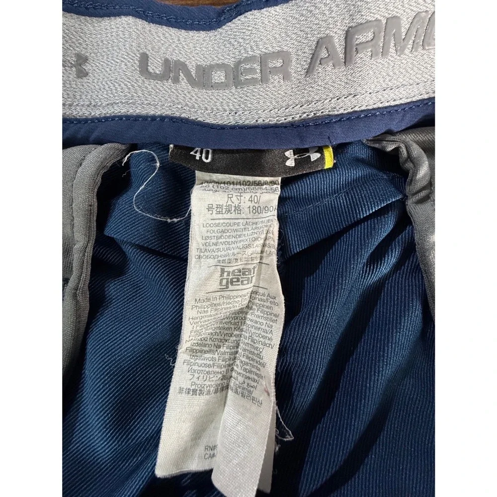 Under Armour HeatGear Mens Blue Golf‎ Shorts Loose Fit Size 40 Navy Performance